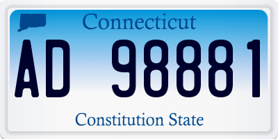 CT license plate AD98881