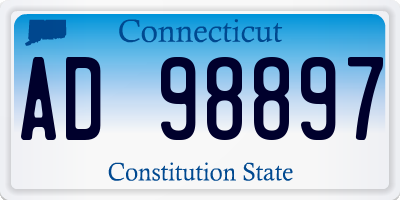 CT license plate AD98897