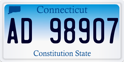 CT license plate AD98907