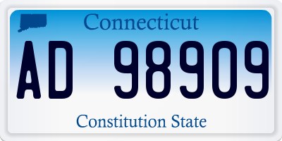 CT license plate AD98909