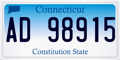 CT license plate AD98915