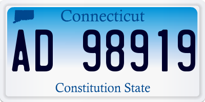CT license plate AD98919