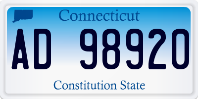 CT license plate AD98920
