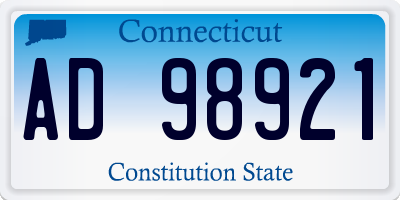 CT license plate AD98921