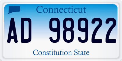 CT license plate AD98922
