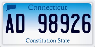 CT license plate AD98926