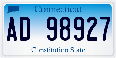 CT license plate AD98927