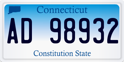 CT license plate AD98932