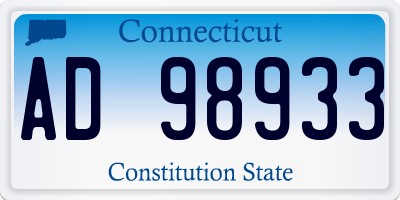 CT license plate AD98933