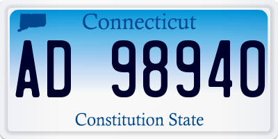 CT license plate AD98940
