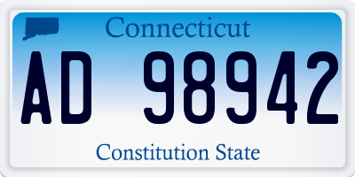 CT license plate AD98942
