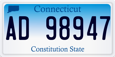 CT license plate AD98947