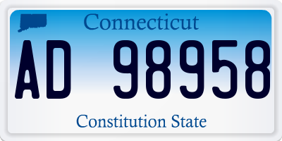 CT license plate AD98958