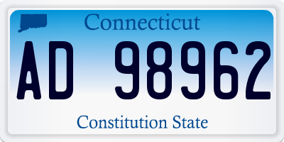 CT license plate AD98962