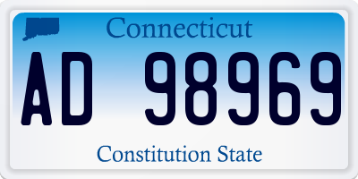 CT license plate AD98969