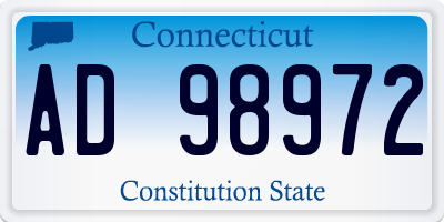 CT license plate AD98972