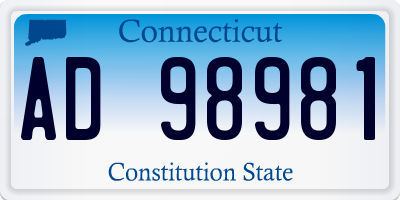 CT license plate AD98981