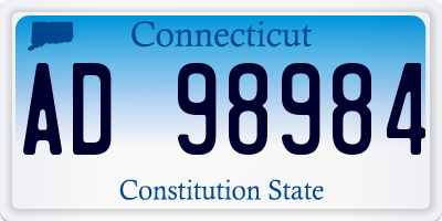 CT license plate AD98984