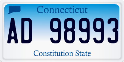 CT license plate AD98993