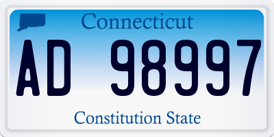 CT license plate AD98997