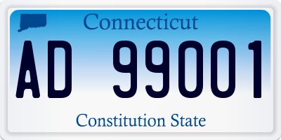CT license plate AD99001