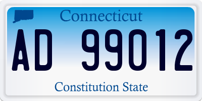 CT license plate AD99012