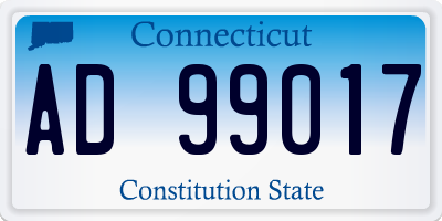 CT license plate AD99017