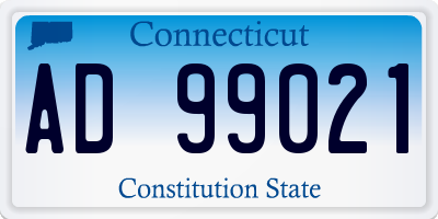 CT license plate AD99021