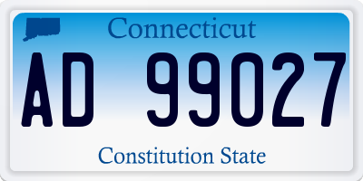 CT license plate AD99027