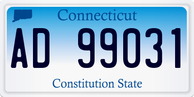 CT license plate AD99031