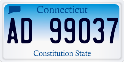 CT license plate AD99037