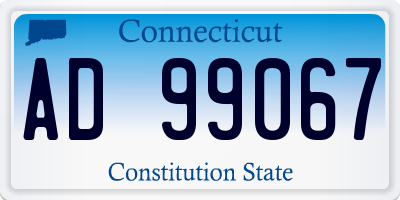 CT license plate AD99067