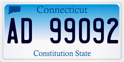 CT license plate AD99092