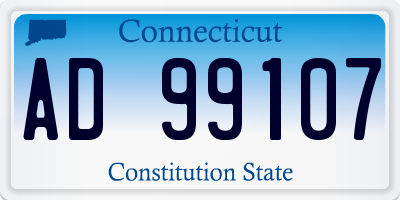 CT license plate AD99107