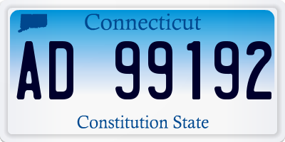 CT license plate AD99192