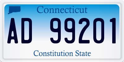 CT license plate AD99201