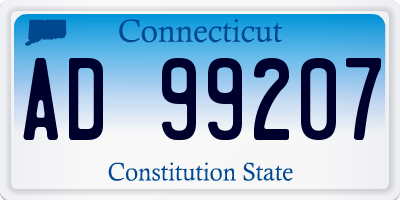 CT license plate AD99207