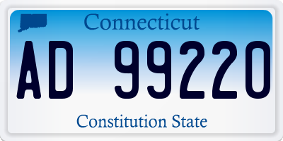 CT license plate AD99220