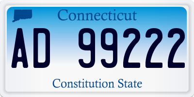 CT license plate AD99222