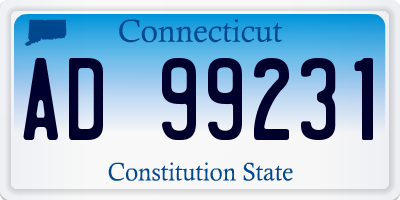 CT license plate AD99231