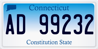 CT license plate AD99232