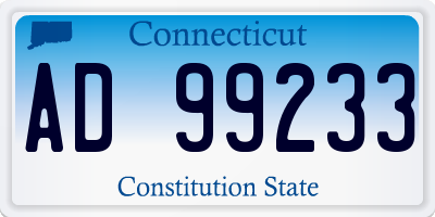 CT license plate AD99233