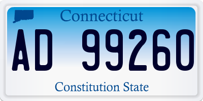 CT license plate AD99260