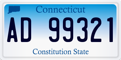 CT license plate AD99321
