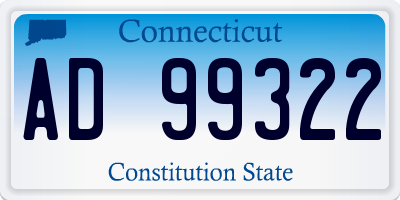 CT license plate AD99322