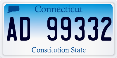 CT license plate AD99332