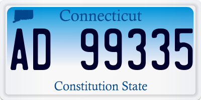 CT license plate AD99335
