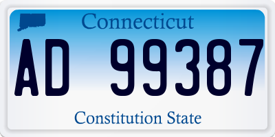 CT license plate AD99387