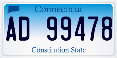 CT license plate AD99478