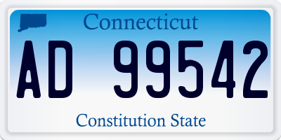 CT license plate AD99542